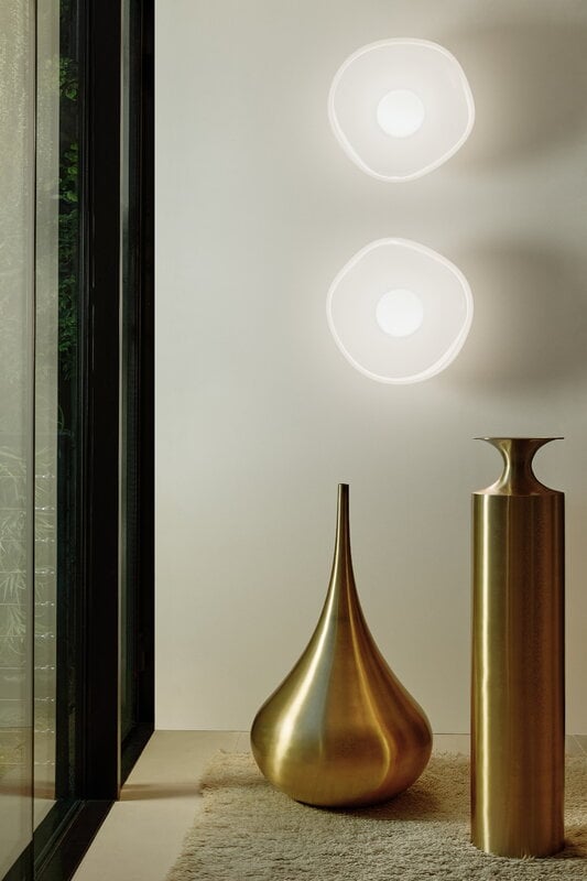 Tom Dixon Melt Medium Surface Light, opal with silver hardware, contemporary interior