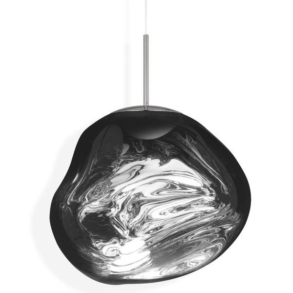Tom Dixon Melt Medium Pendant in silver, illuminated