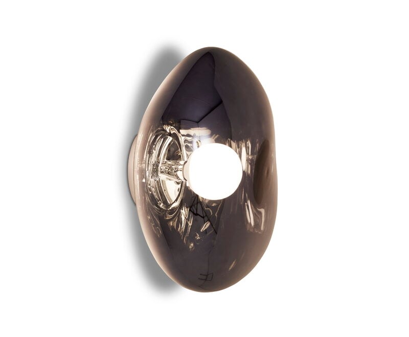 Tom Dixon Melt Medium Surface Light in smoke, additional illuminated angled view