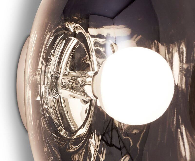Tom Dixon Melt Medium Surface Light in smoke, illuminated detail view