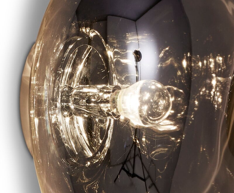 Tom Dixon Melt Medium Surface Light in smoke, illuminated close detail