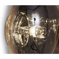 Tom Dixon Melt Medium Surface Light in smoke, alternate illuminated close detail