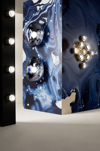 Tom Dixon Melt Medium Surface Light in smoke with Spot lighting in an interior installation