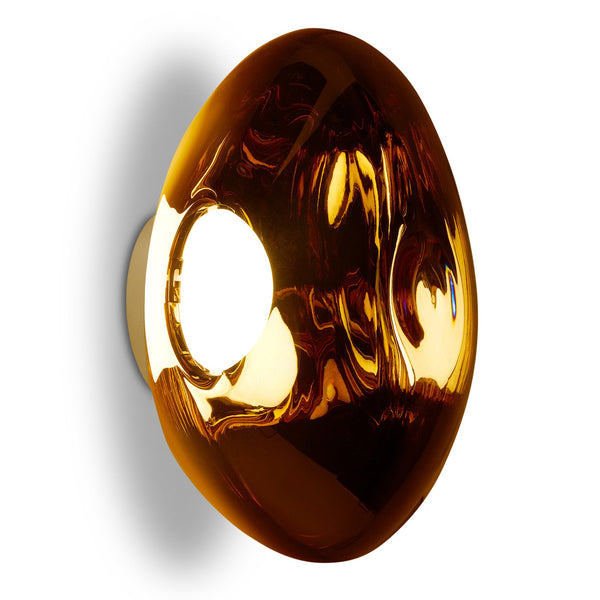 Tom Dixon Melt Medium Surface Light in gold polished polycarbonate