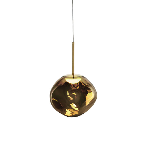Tom Dixon Melt Mini Pendant in bronze, switched off