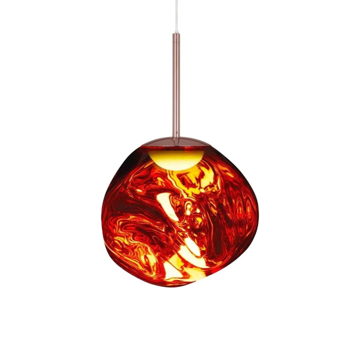 Tom Dixon Melt Mini Pendant in bronze, illuminated