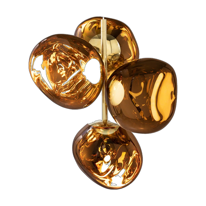 Melt Mini Chandelier, Gold Polished Polycarbonate by Tom Dixon