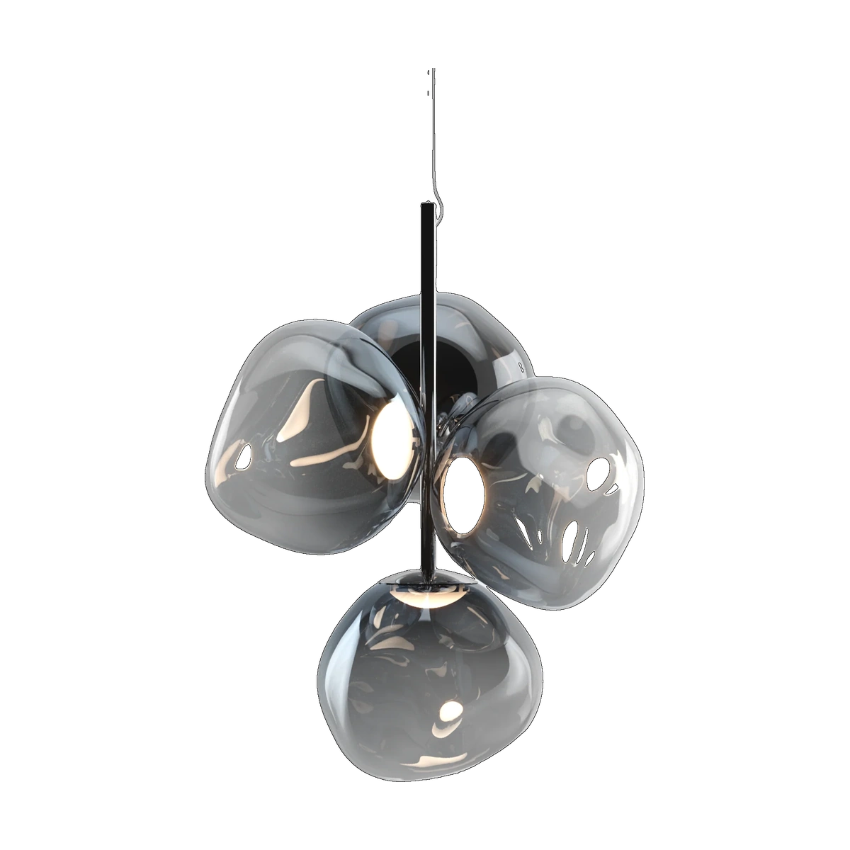 Melt Mini Chandelier, Nickel Polished Polycarbonate by Tom Dixon