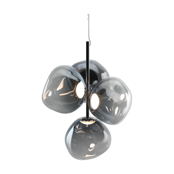 Melt Mini Chandelier, Nickel Polished Polycarbonate by Tom Dixon