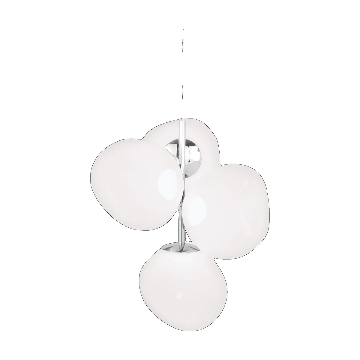 Melt Mini Chandelier, Opal with Silver Hardware by Tom Dixon