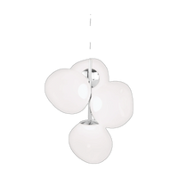 Melt Mini Chandelier, Opal with Silver Hardware by Tom Dixon