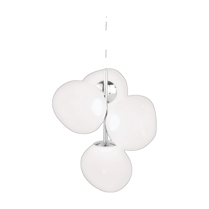 Melt Mini Chandelier, Opal with Silver Hardware by Tom Dixon