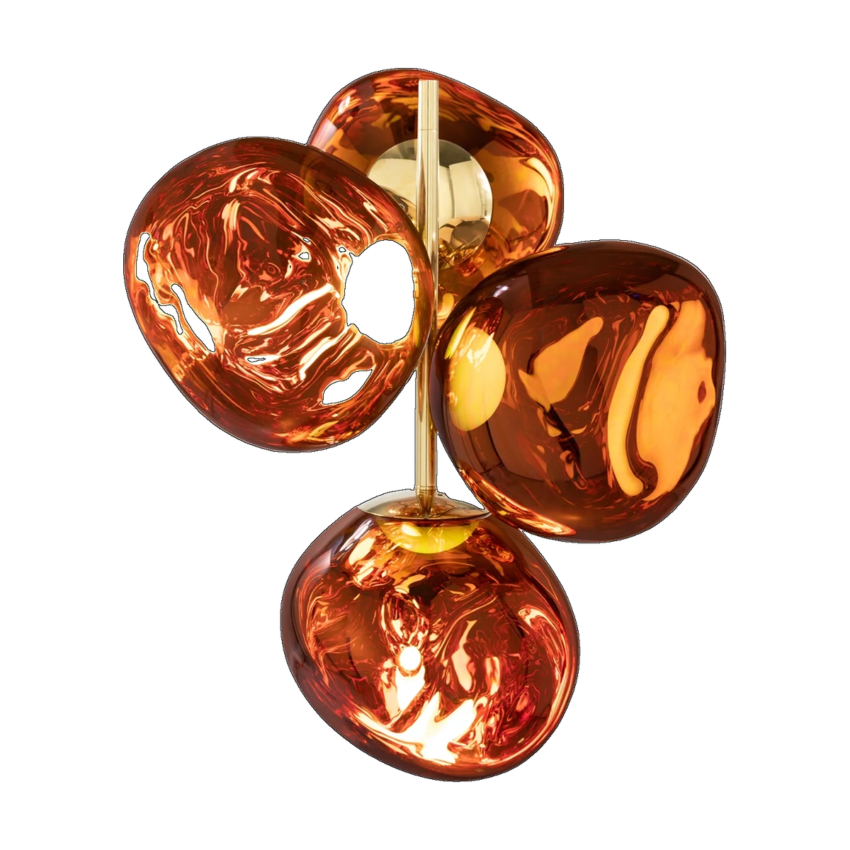 Melt Mini Chandelier, Polished Copper Polycarbonate by Tom Dixon