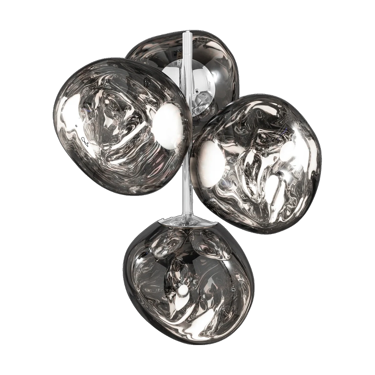Melt Mini Chandelier, Silver Polished Polycarbonate by Tom Dixon
