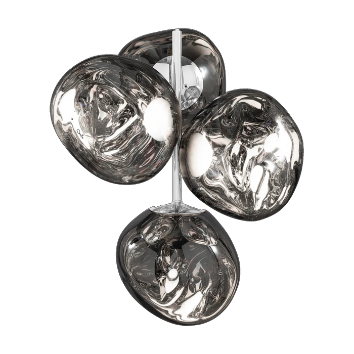 Melt Mini Chandelier, Silver Polished Polycarbonate by Tom Dixon
