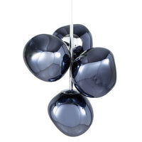 Tom Dixon Melt Mini Chandelier in smoke, illuminated