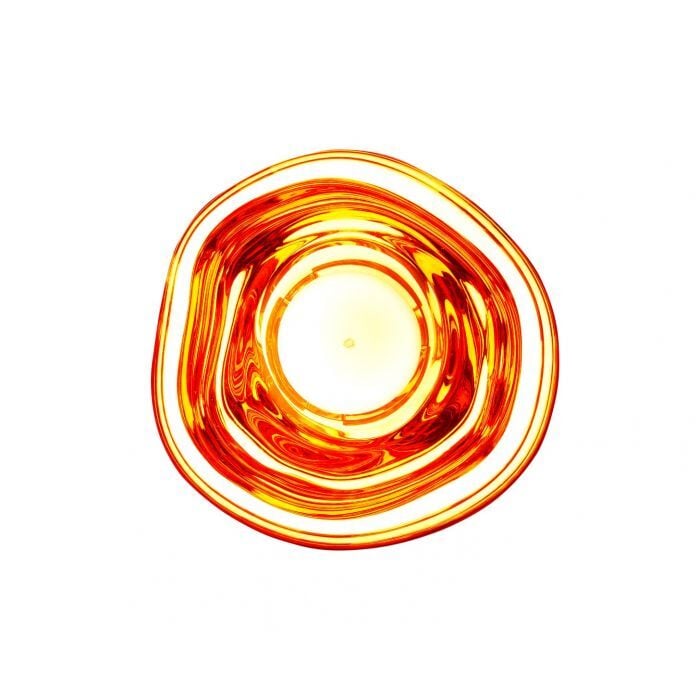 Tom Dixon Melt Mini Surface Light in polished copper, illuminated front view