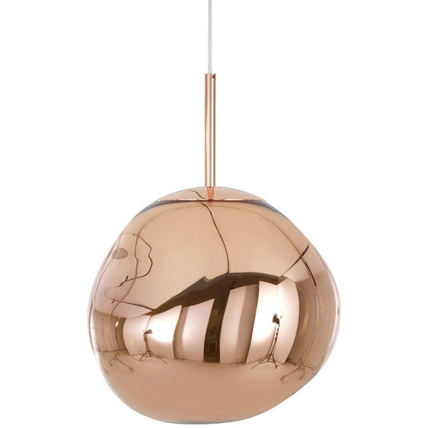Tom Dixon Melt Mini Pendant in copper, illuminated