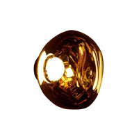 Tom Dixon Melt Mini Surface Light in gold, additional illuminated side view