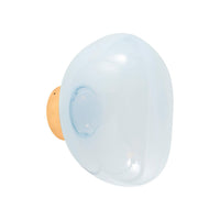 Tom Dixon Melt Mini Surface Light, opal with gold hardware, angled view switched off