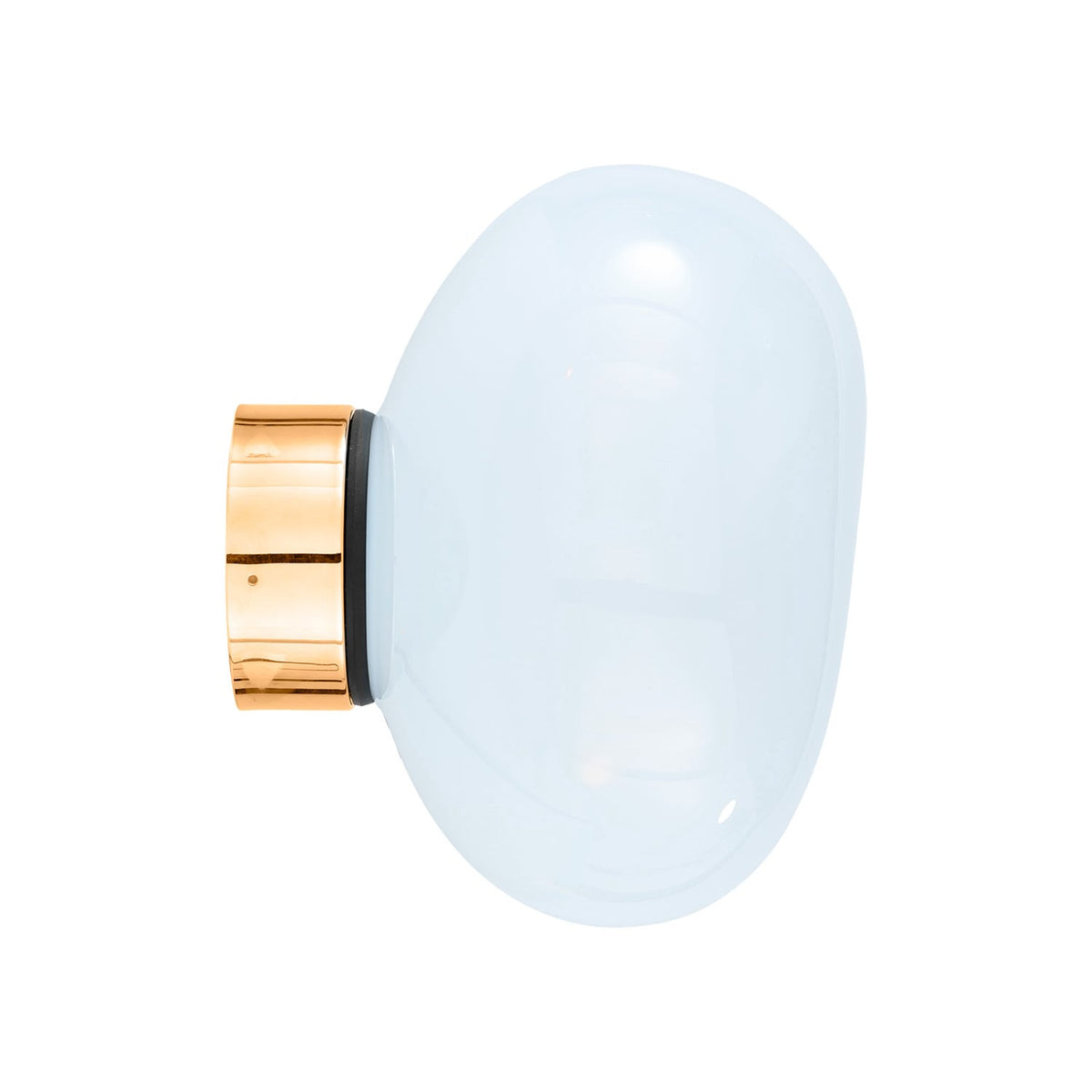 Tom Dixon Melt Mini Surface Light, opal with gold hardware, front view switched off