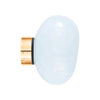 Tom Dixon Melt Mini Surface Light, opal with gold hardware, front view switched off