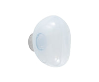 Tom Dixon Melt Mini Surface Light, opal with silver hardware, angled view switched off