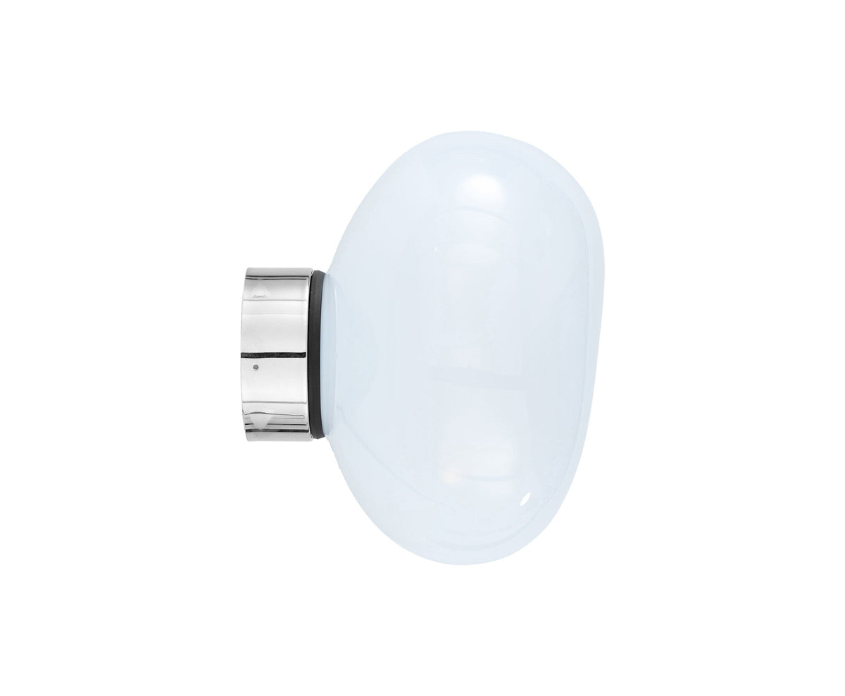 Tom Dixon Melt Mini Surface Light, opal with silver hardware, front view switched off