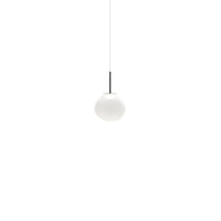Tom Dixon Melt Mini Pendant in opal with silver hardware, switched off