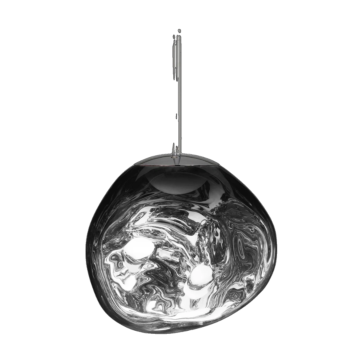Melt Mini Pendant, Silver Polished Polycarbonate by Tom Dixon