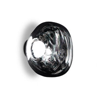 Tom Dixon Melt Mini Surface Light in silver polished polycarbonate, illuminated side view