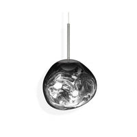 Tom Dixon Melt Mini Pendant in silver, illuminated