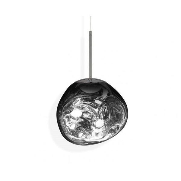Tom Dixon Melt Mini Pendant in silver, illuminated