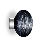 Tom Dixon Melt Mini Surface Light in smoke, alternate illuminated side view