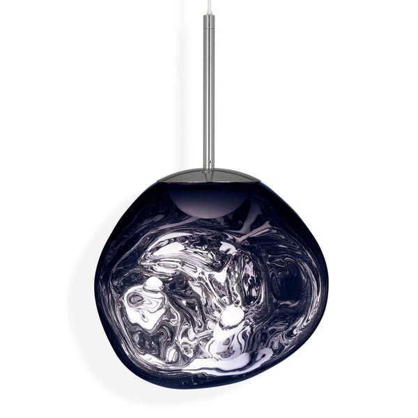 Tom Dixon Melt Mini Pendant in smoke, illuminated