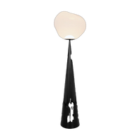Melt Opal Fat Cone Floor Light with Black Hardware by Tom Dixon