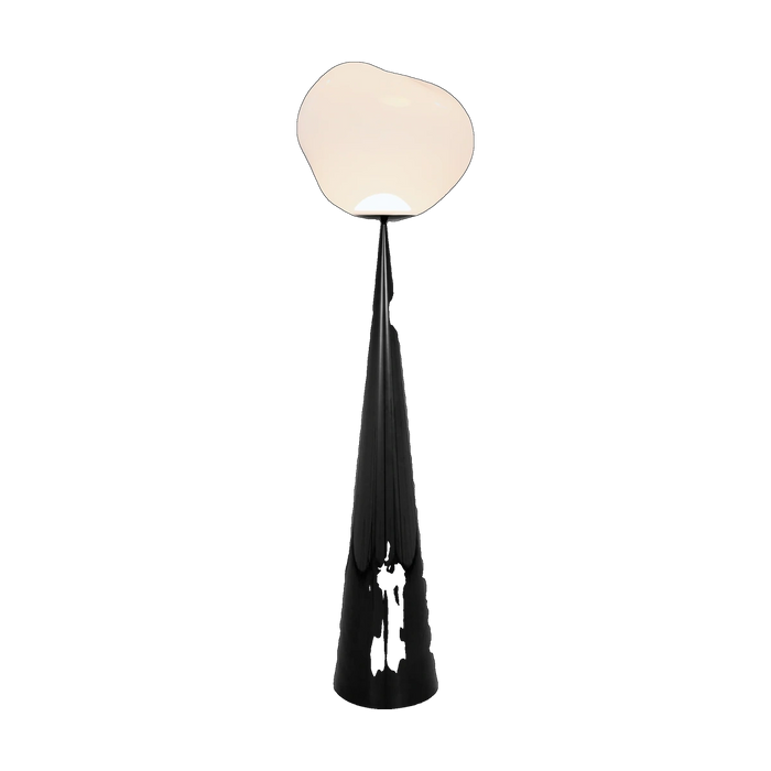 Melt Opal Fat Cone Floor Light with Black Hardware by Tom Dixon