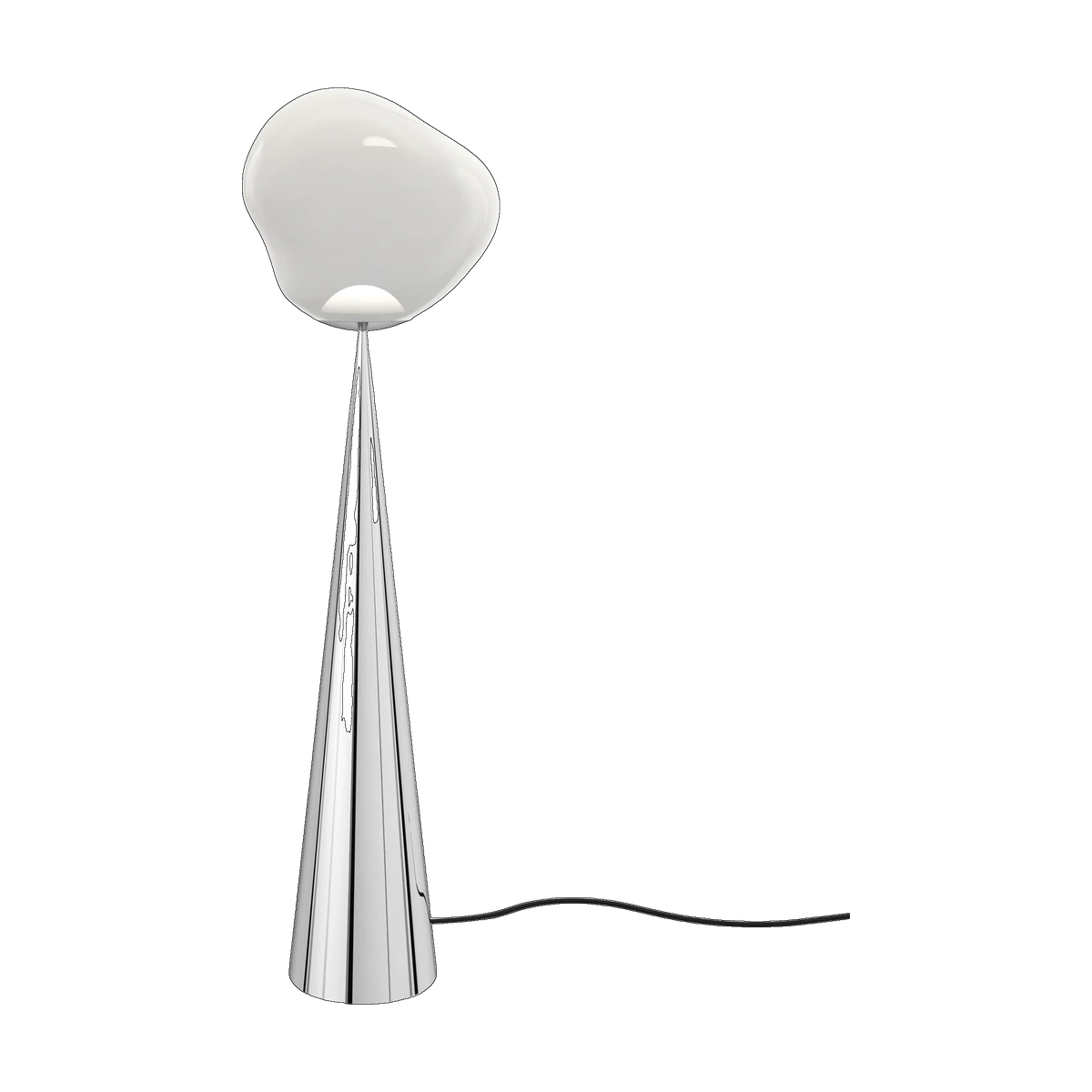 Melt Opal Fat Cone Floor Light with Silver Hardware by Tom Dixon