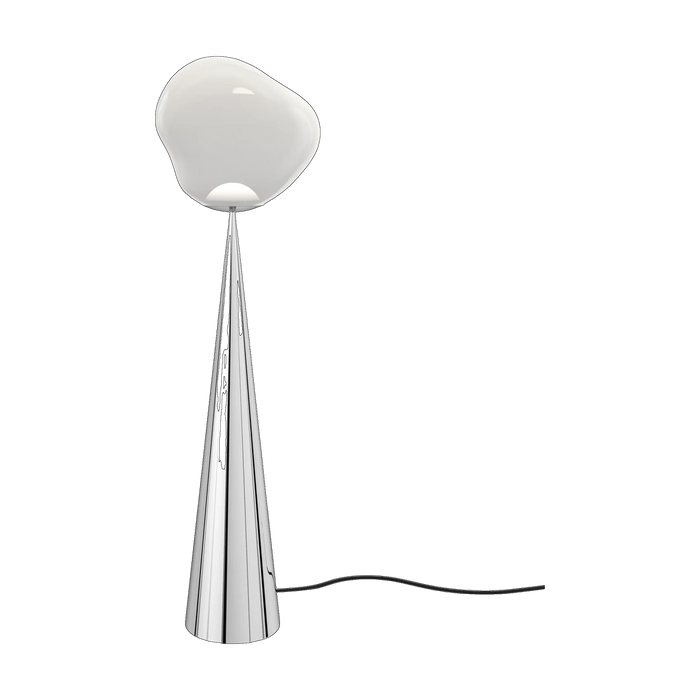 Melt Opal Fat Cone Floor Light with Silver Hardware by Tom Dixon