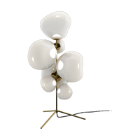 Melt Opal Floor Chandelier with Gold Hardware by Tom Dixon