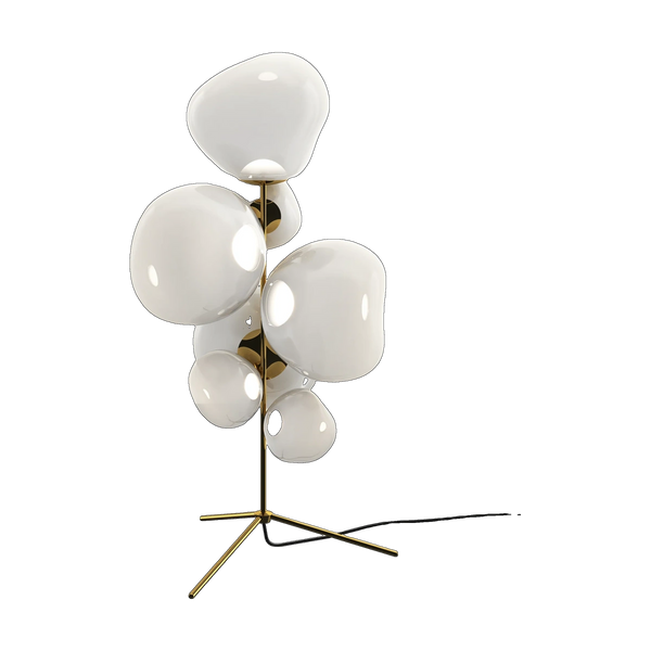 Melt Opal Floor Chandelier with Gold Hardware by Tom Dixon