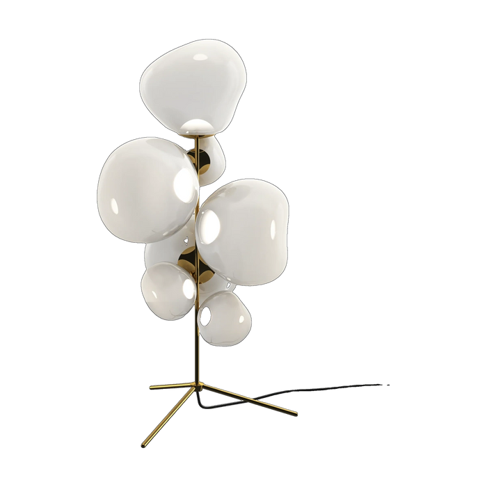 Melt Opal Floor Chandelier with Gold Hardware by Tom Dixon