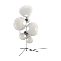 Melt Opal Floor Chandelier with Silver Hardware by Tom Dixon