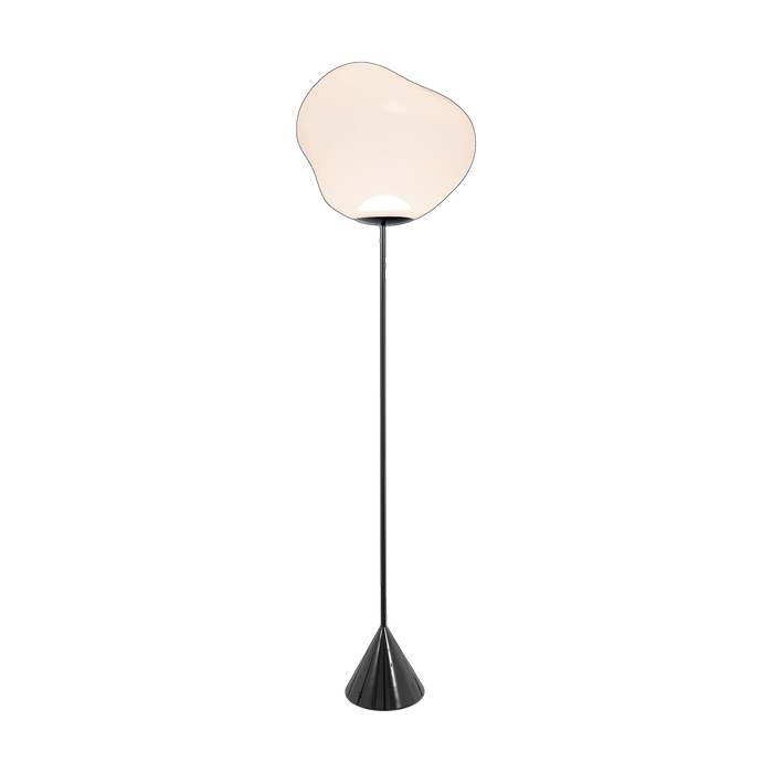 Melt Opal Slim Cone Floor Light with Black Hardware by Tom Dixon