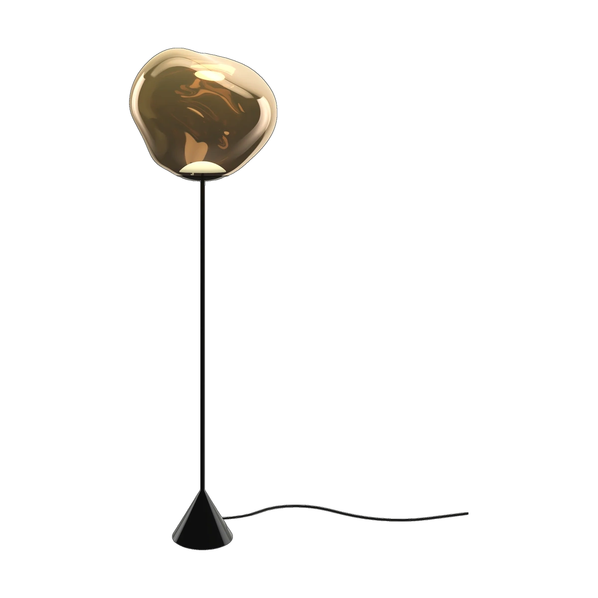 Melt Slim Cone Floor Light with Black Hardware and Bronze Shade by Tom Dixon