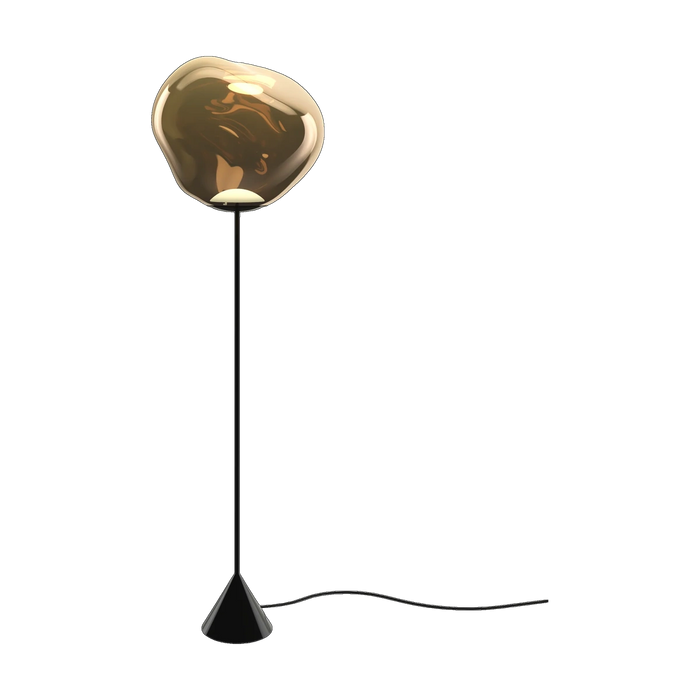 Melt Slim Cone Floor Light with Black Hardware and Bronze Shade by Tom Dixon