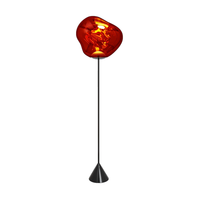 Melt Slim Cone Floor Light with Black Hardware and Copper Shade by Tom Dixon