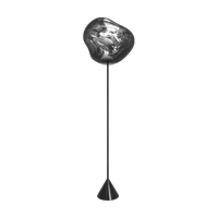 Melt Slim Cone Floor Light with Black Hardware and Silver Shade by Tom Dixon