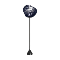 Melt Slim Cone Floor Light with Black Hardware and Smoke Shade by Tom Dixon