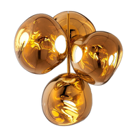 Melt Small Chandelier, Gold Polished Polycarbonate by Tom Dixon
